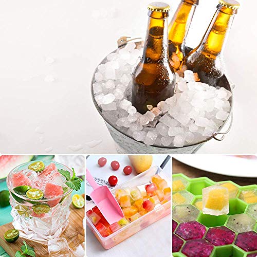 PIQIUQIU 2 stuks ijsblokjesvormen met 37 vakjes met deksel, ijsblokjeshouder van siliconen, Ice Cube Tray Bier, Whisky… - Image 5