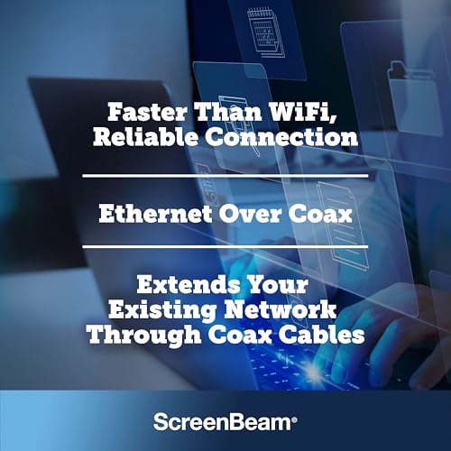 Image of ScreenBeam MoCA 2.5 Network Adapter for Higher Speed Internet, Ethernet Over Coax - Single Add-On Adapter for Existing MoCA Network (Model: ECB6250S02), Black