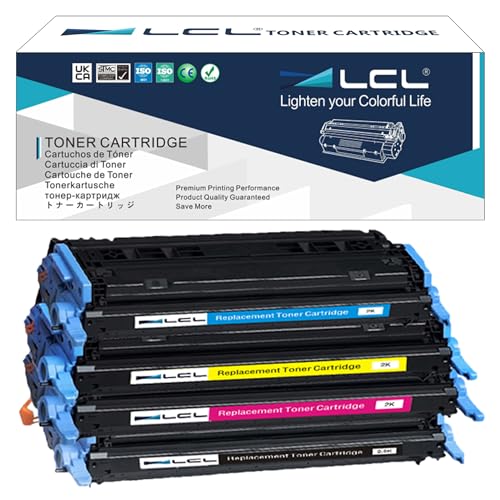 LCL Cartucho de Tóner Remanufacturado 124A Q6000A Q6001A Q6002A Q6003A High Yield (KCMY) Reemplazo para HP LaserJet 1600/2600/2605/1015/1017Color LaserJet 2600n/2605d/2605dn/2605dn xi/2605dtn, CM1015