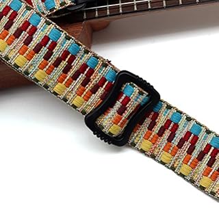 ROSENICE Sangle de guitare réglable en coton avec extrémité en cuir – Style rétro – Pour ukulélé et petite guitare - Les Beatles, Paul McCartney, John Lennon, RIngo Starr, George Harrison ROSENICE Sangle de guitare réglable en coton avec extrémité en cuir - Style rétro - Pour ukulélé et petite guitare – Image 7