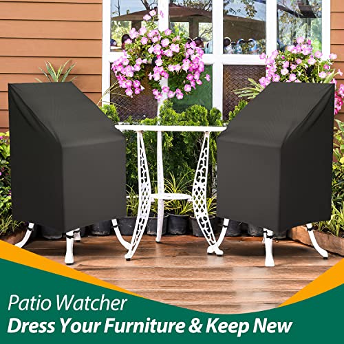 Patio Watcher 100% Waterproof Patio Lounge Chair Cover, Durable Outdoor Lawn Patio Furniture Covers - Black- High Back-25.5" L X32.5 D X34.0 H #TOP7