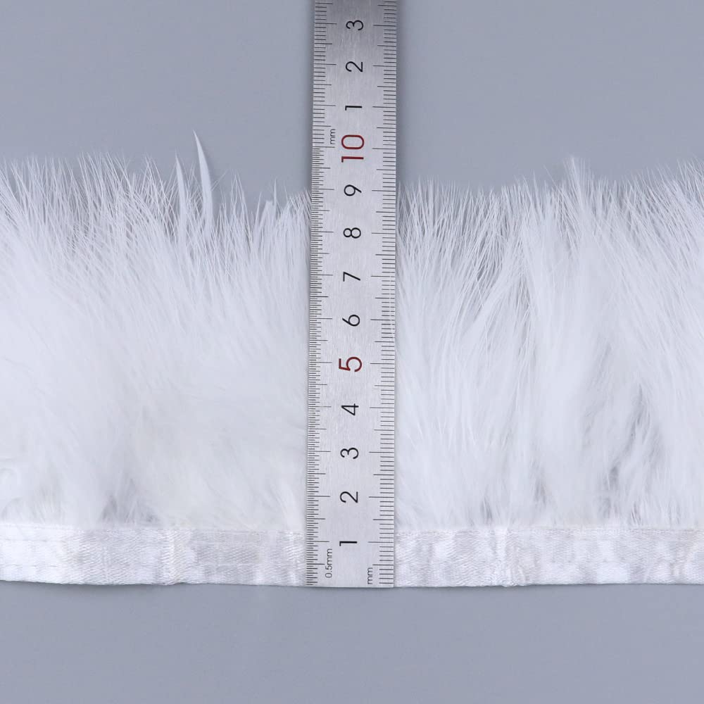 Frangia In Piume Di Marabou Naturale, 2 Metri, Larga 15-20 Cm, Colore Giallo, Per Decorazioni Fai Da Te