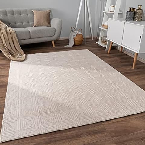 Alfombra de Pelo Corto Nordica Geometrica Crema 3 Cover
