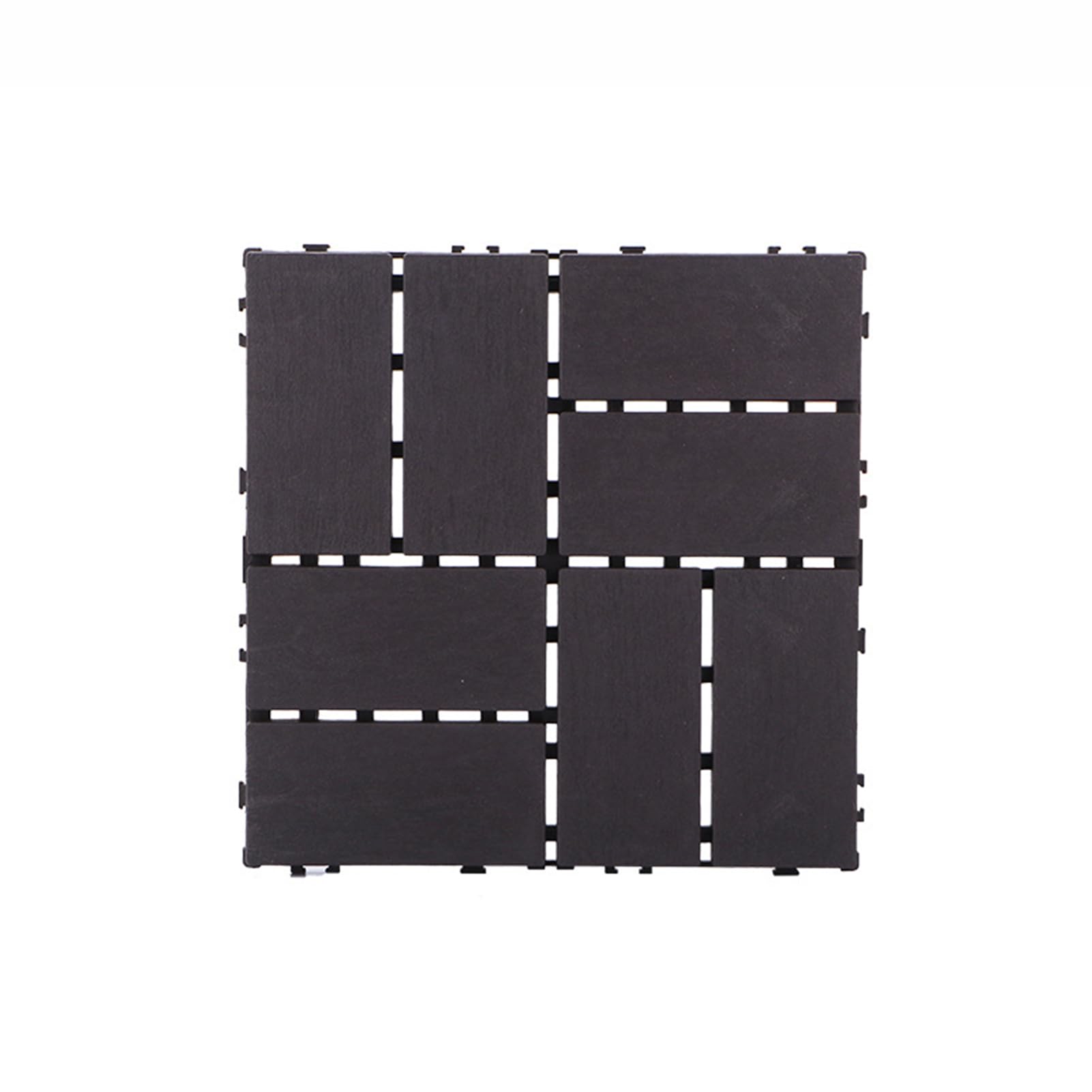 Azulejos entrelazados modulares 12x12 de exterior, baldosas drenantes color chocolate de terraza
