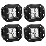 Flush Mount LED Light Bar YITAMOTOR 4Pcs 20W 4inch Led Light Pod Flood Offroad Led Work Light Bar Driving Fog Light Boat Light Waterproof Compatible for Pickup Truck Tacoma Bumper ATV UTV