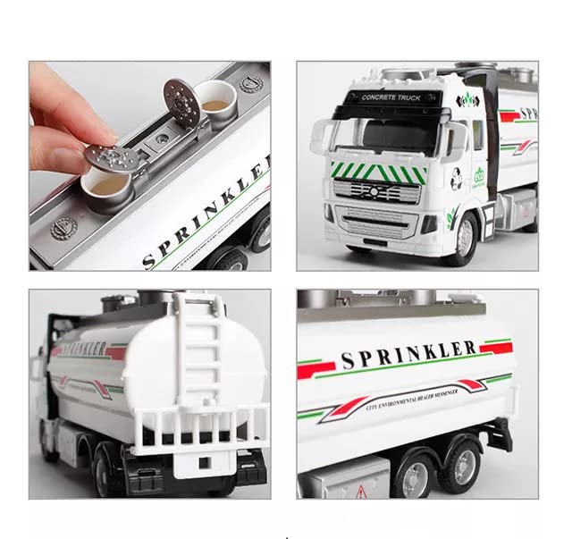 Image of Friction Power Sprinkler Truck Toy for 3+ Years Old Kids Boys Girls Pull Back Vehicles Die cast Alloy Model Sanitation Water Tanker Truck (Multicolor)
