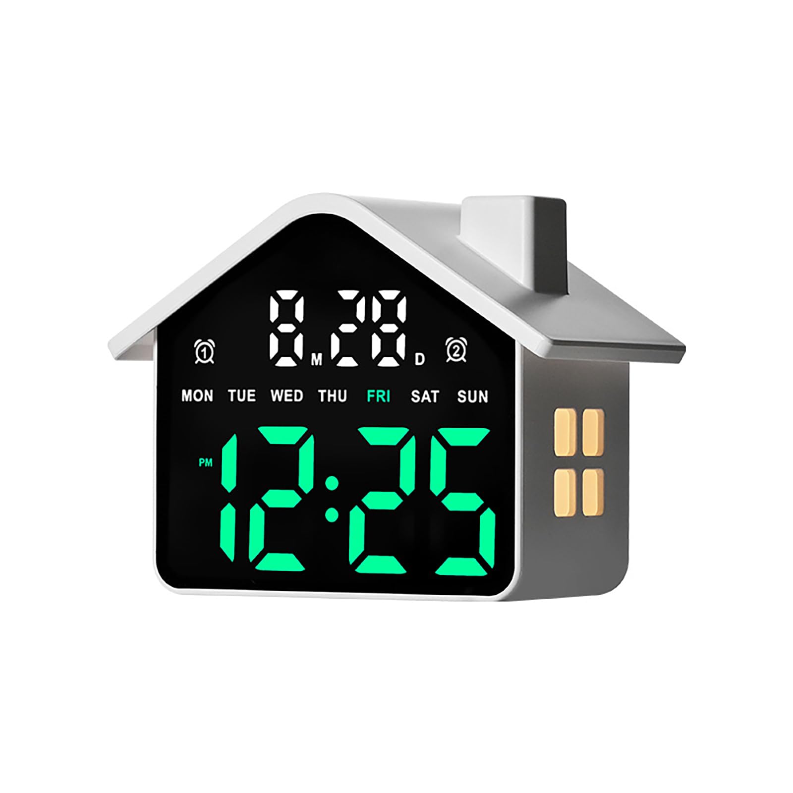 Jazuaiao Alarm Clocks for Bedroom Digital Desk Clock for Bedside Nightstand Digital Alarm Clock with Day of Week Duals Alarms