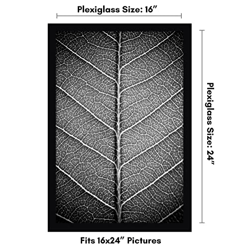 Americanflat 16x24 Poster Frame with Polished Plexiglass - Black Picture Frame - Wide Photo Frames Made of Engineered Wood for Vertical or Horizontal Wall Display - Epic Collection - Black