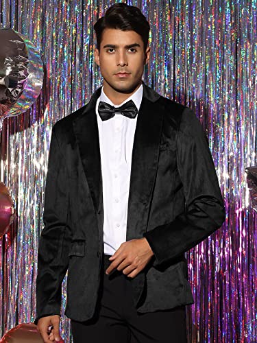 Lars Amadeus Velvet Blazers for Men's Solid Color Two Button Formal Suede Sports Coats2