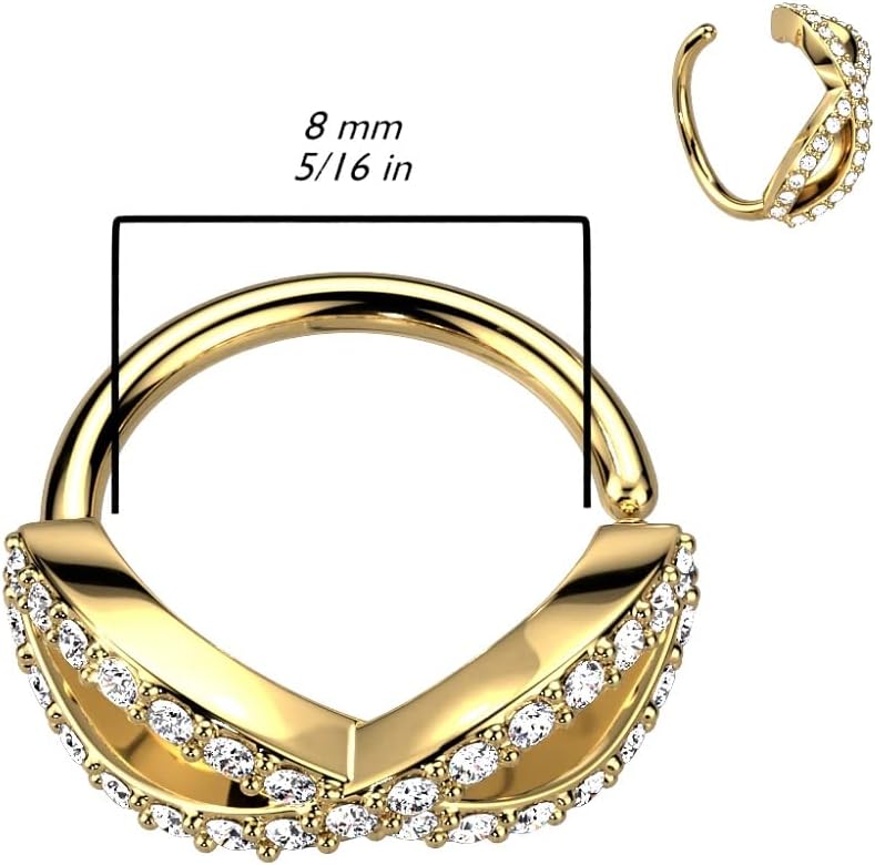 Pierced Owl 20GA CZ Crystal Paved Infinity Sign Bendable Hoop Ring - Image 2