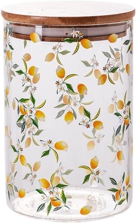 Bocal en verre avec couvercle en bambou 31 OZ pour le stockage élégant du café et du sucre