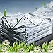 MDELRuldeⓘ Lona Transparente para Jardín Impermeable Anti Congelación Película A Prueba De Lluvia 0,3mm de Espesor Material de Vidrio Blando de PVC,Borde de Cuerda Negro
