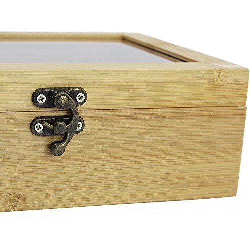 com-four® Aufbewahrungsbox für Teebeutel, Teebox aus Bambusholz mit 6 – Ansicht 5