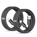 iPhone Ladekabel 2M 2Pack, [Apple MFi Zertifiziert] USB Lightning Kabel Nylon iPhone Kabel, Schwarzes IPhone...