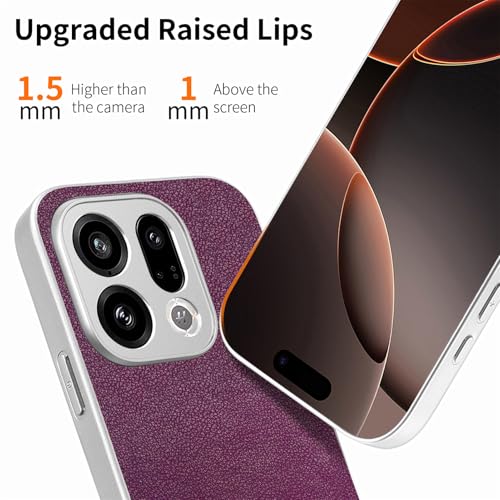 Image of for Oppo Find X9 5G Magnetic Case Butterfly Bow Pattern PU Leather + TPU + PC Shockproof Phone Cover - Purple