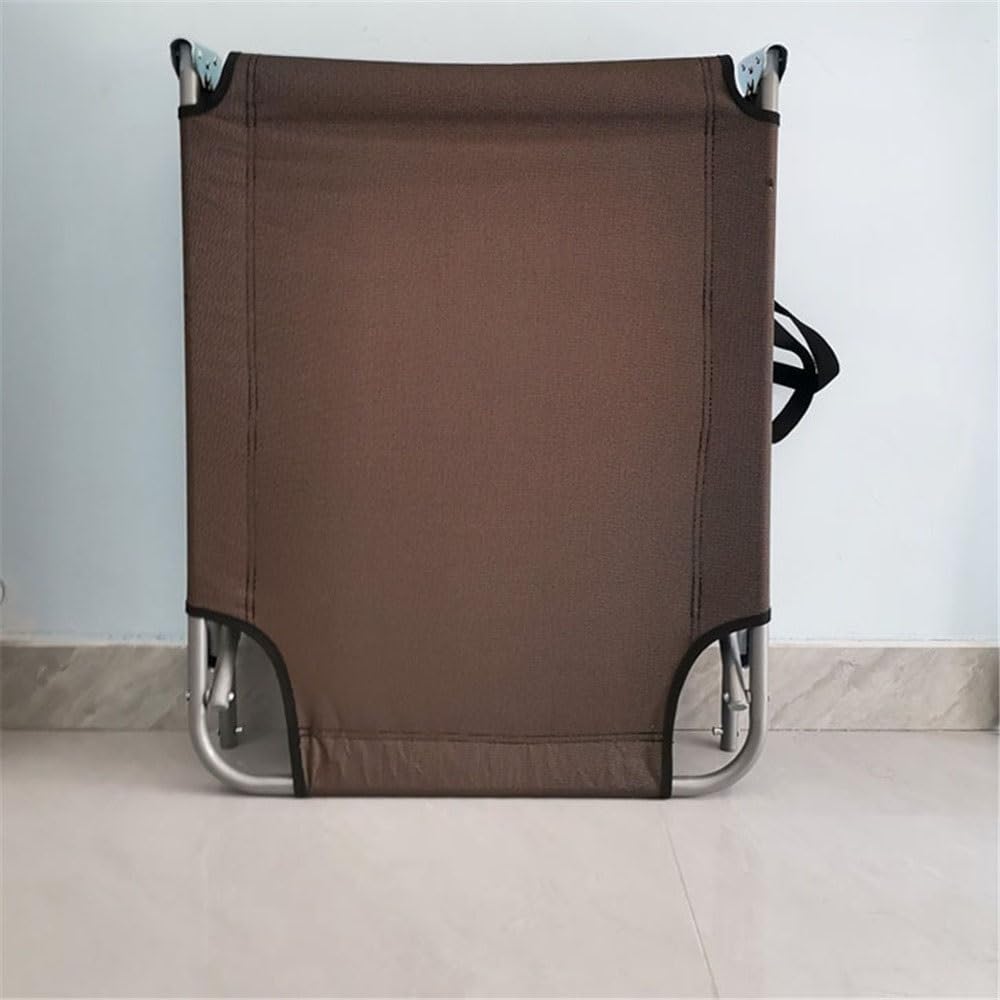 Lit de Camp Pliable Lit Pliant d'extérieur, Chaise Longue, Plage Couverte Lit Pliable(Bruin)