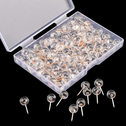Consejos para Comprar Tachuelas los 5 más buscados. 44 Slzhds Chinchetas Redondas de Oro Rosa con Cabeza de alfiler de Empuje, Chinchetas Transparentes, Tachuelas de plástico Transparentes para Mapa de papelería para tablón de...