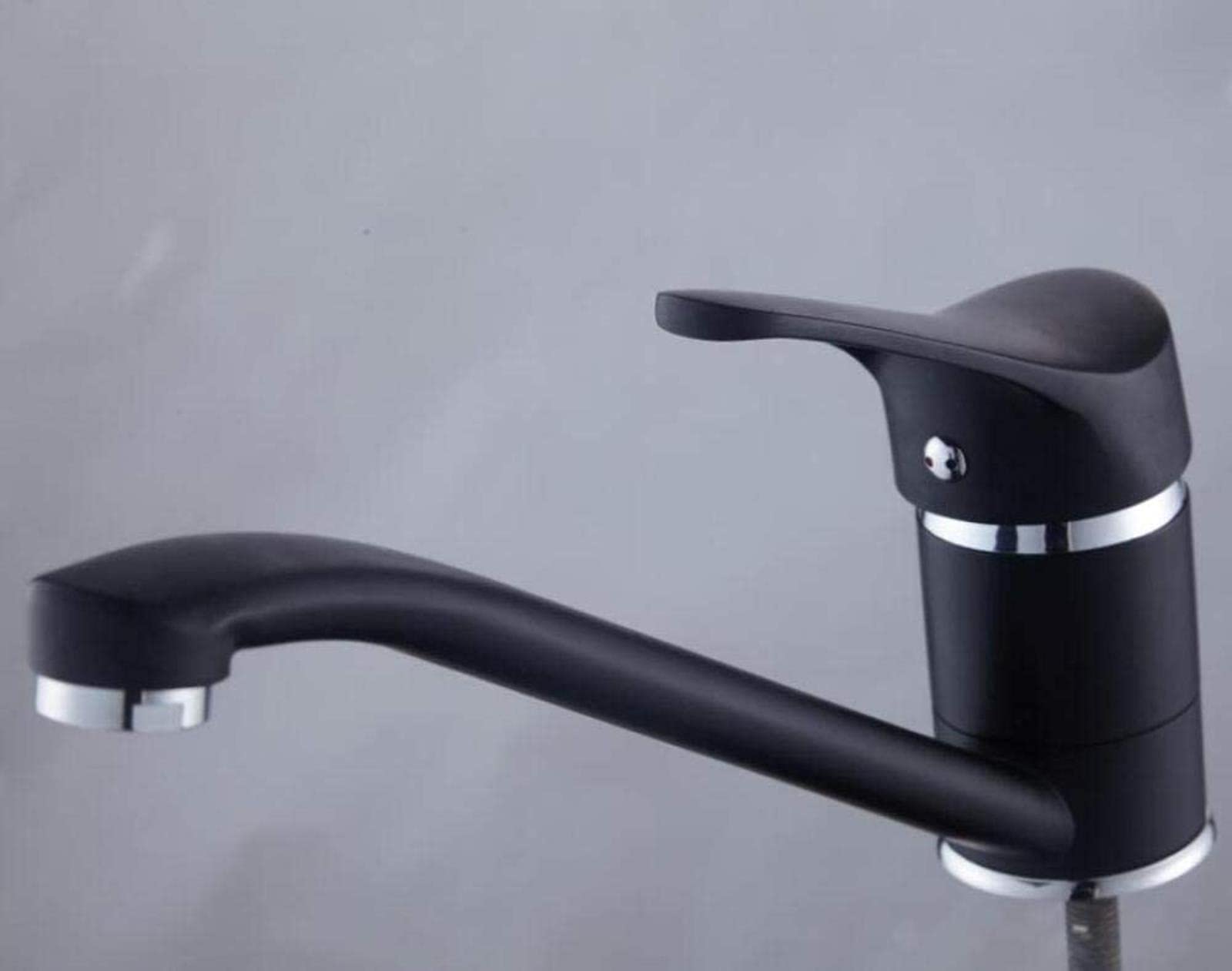Robinet évier cuisine mitigeur style pont eau chaude froide noir chrome Nero