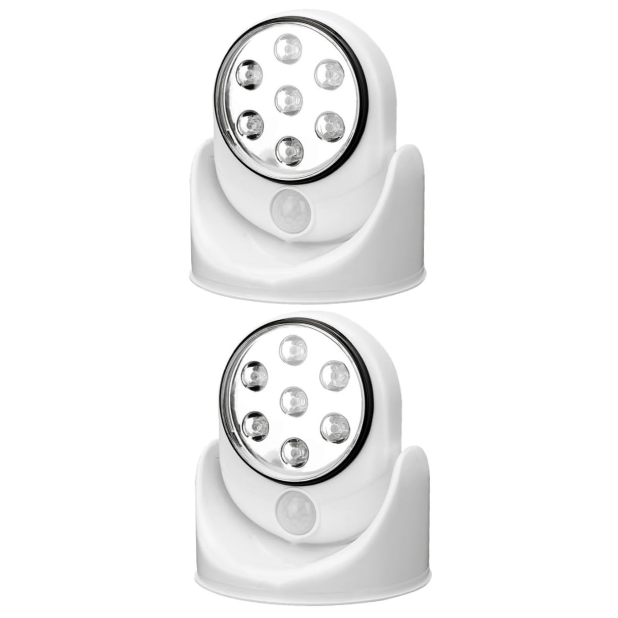 TEHAUX 2 Stück Bewegungssensor Nachtlicht LED mit Drehbarem Pir Sensor Batteriebetrieben Automatisches Ein Ausschalten innerhalb von Sekunden für Flur Garten und Schlafzimmer