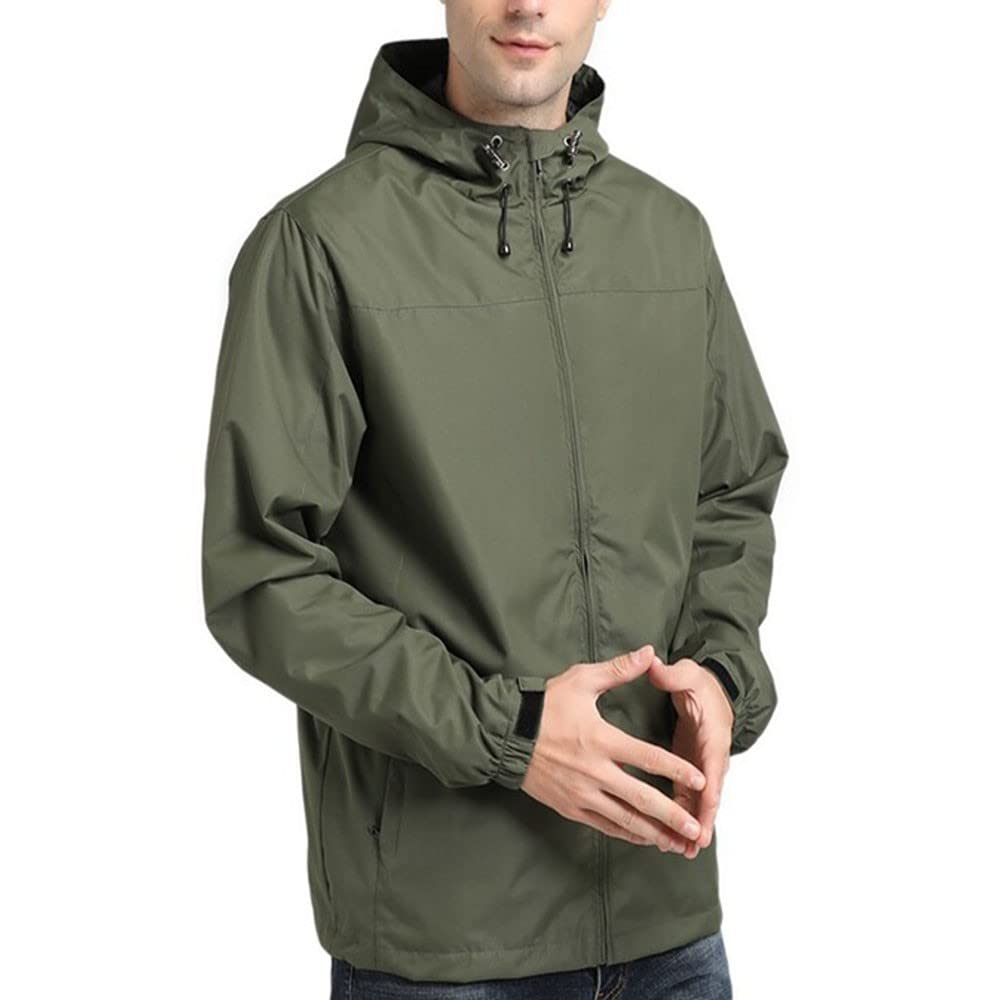 HomaokMen Athletic Windbreaker Waterproof and Wind Resistant Pullover Half Zip Hooded Waterproof Hooded Zip Jackets