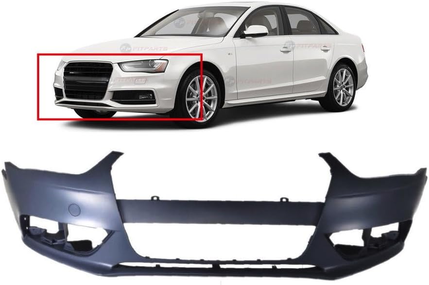 FitParts Primed Front Bumper Cover for Audi A4 2013-2016 - Without Park Assist Holes, OEM Quality AU1000190 8K0807065AGRU