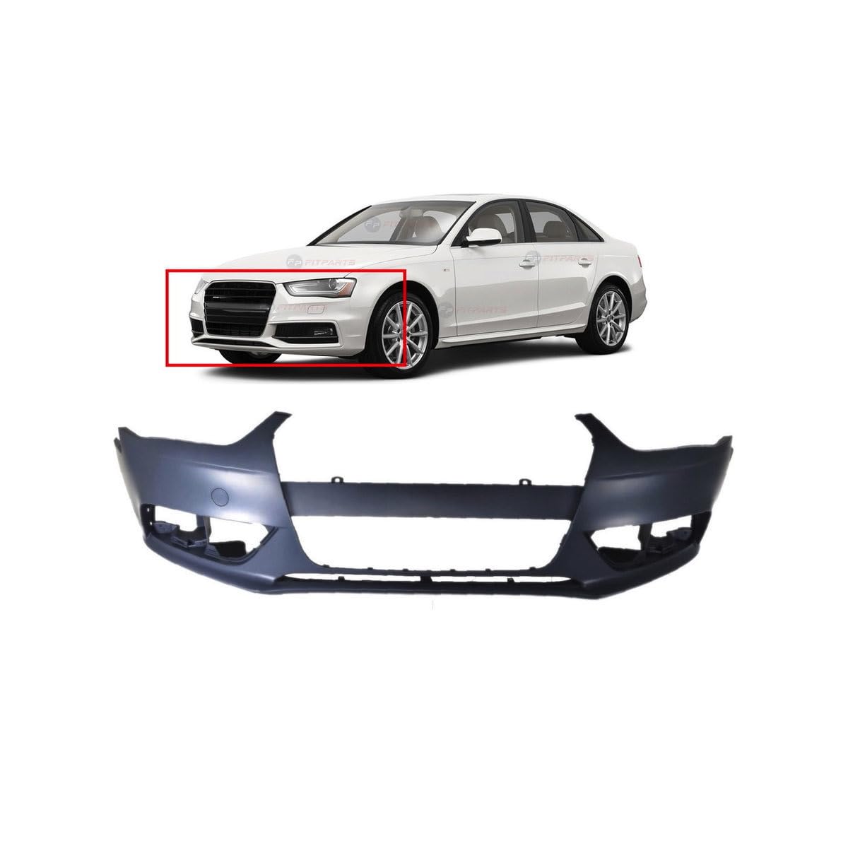 FitParts Compatible with Audi A4 2013–2016 Front Bumper Cover