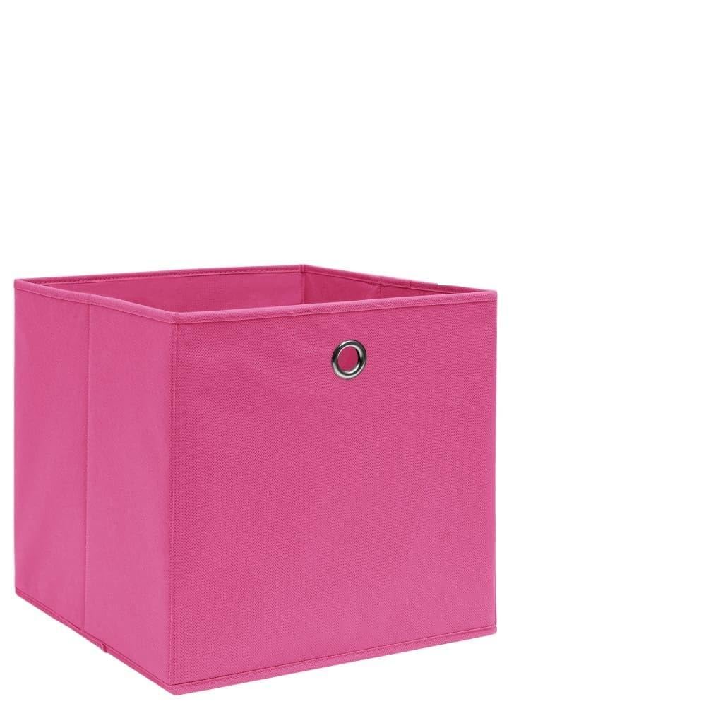 10 scatole portaoggetti da 28 x 28 x 28 cm, in tessuto, pieghevoli, per armadio, organizer rosa