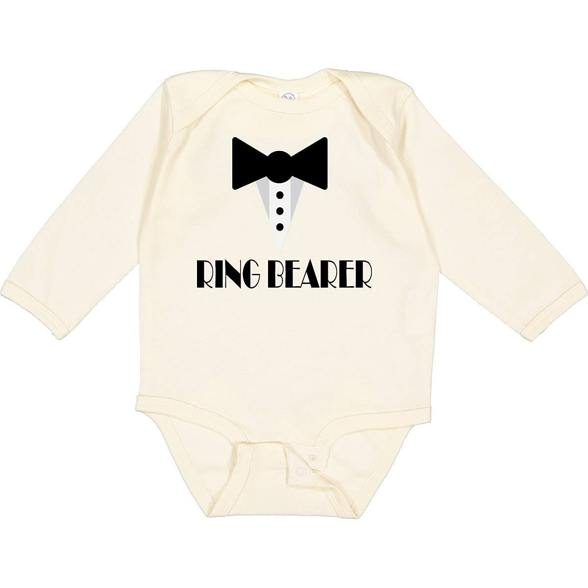 inktastic Ringbearer Mock Tux Wedding Tuxedo Long Sleeve Creeper