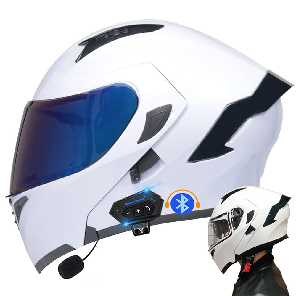 CNNGU Casco De Moto Modular Bluetooth Integrado, con Doble Visera Cascos De Motocicleta, Casco Integral ECE Homologado, para Mujeres Y Hombres, Transpirable Y Cómoda — view 16