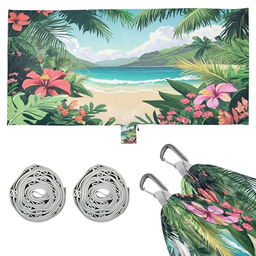 Takiito Exotic Beach Flowers Plants Hammock 330 lb Capacity Travel Camping Hammock with Tree Straps, Portable Lightweight for Outdoor Beach Backpacking Backyard Patio