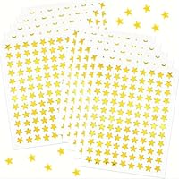 2160 Pcs Gold Star Stickers, 0.3\" Diameter, 20 Sheets - Reward Stickers for Children, Ideal for Reward Charts and More