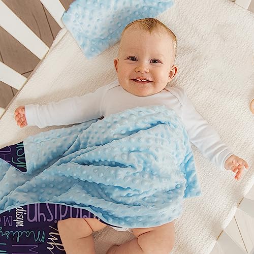 Image of Custom Baby Blanket - Personalized Names Design - Soft Plush Blanket with Double Layer Dotted Backing for Boys Girls Color03(47x60 inches)