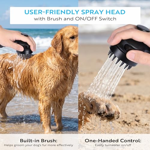 Ducha portátil 8L, 45 PSI, con cepillo para mascotas y cabezal de spray encendido/apagado miniatura 3