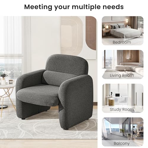 Sillón Plegable Chenille Gris miniatura 6