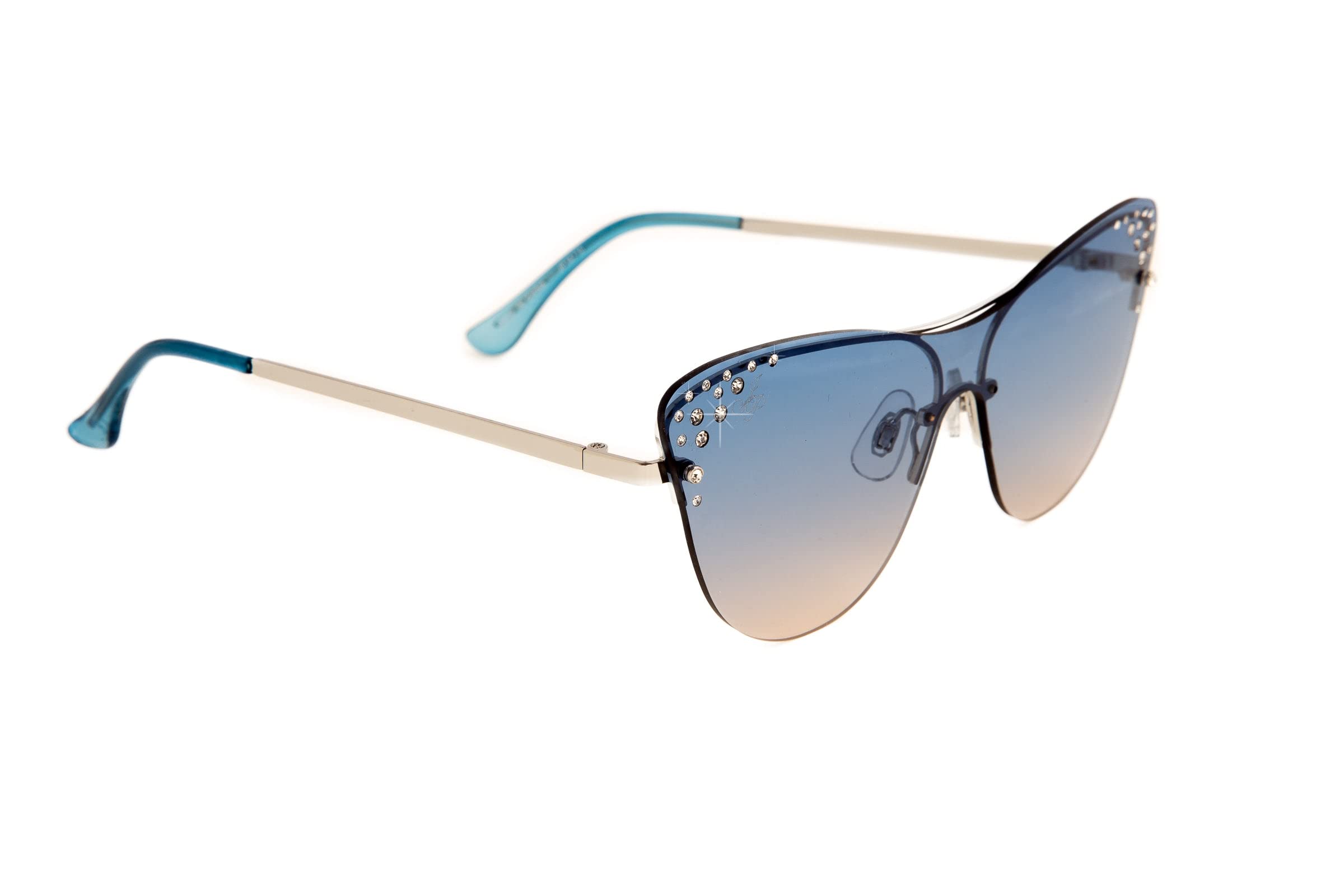 Jeepers Peepers CAT EYE RIMLESS FRAME WITH BLUE LENSES