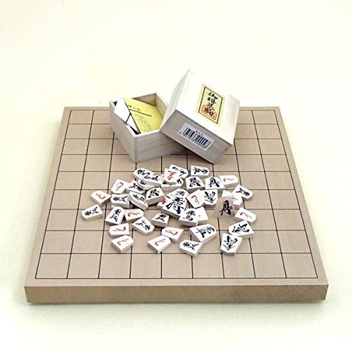 将棋セット 新桂1寸卓上接合将棋盤と木製優良押駒桐箱入り のセット