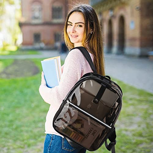 Woddtery Black Clear Backpack Heavy Duty, Pvc Transparent Backpack, See Through Backpacks For Work,Travel,Security,Festival,College #TOP5