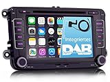 Xgotogo Autoradio Eingebautes DAB, Autolink mit CD DVD/GPS/FM Radio/AM /Bluetooth Radio, 7 Farben Radio ,Rückfahrkamera, Lenkradsteuerung, 7 Zoll 2 din Radio Für VW, Skoda, Seat ,SD Karte,Dual Zone