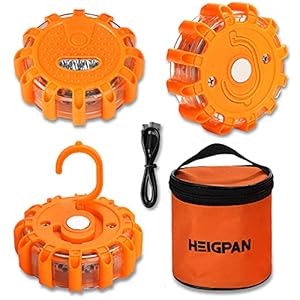 3 Pack LED Road Flares Emergency Lights Roadside Warning Safety Emergency Disc Beacon Flashing Flare Kit for Car Truck…