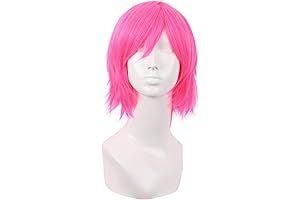 Fashion Short Straight Neon Pink Cosplay Costume Wig