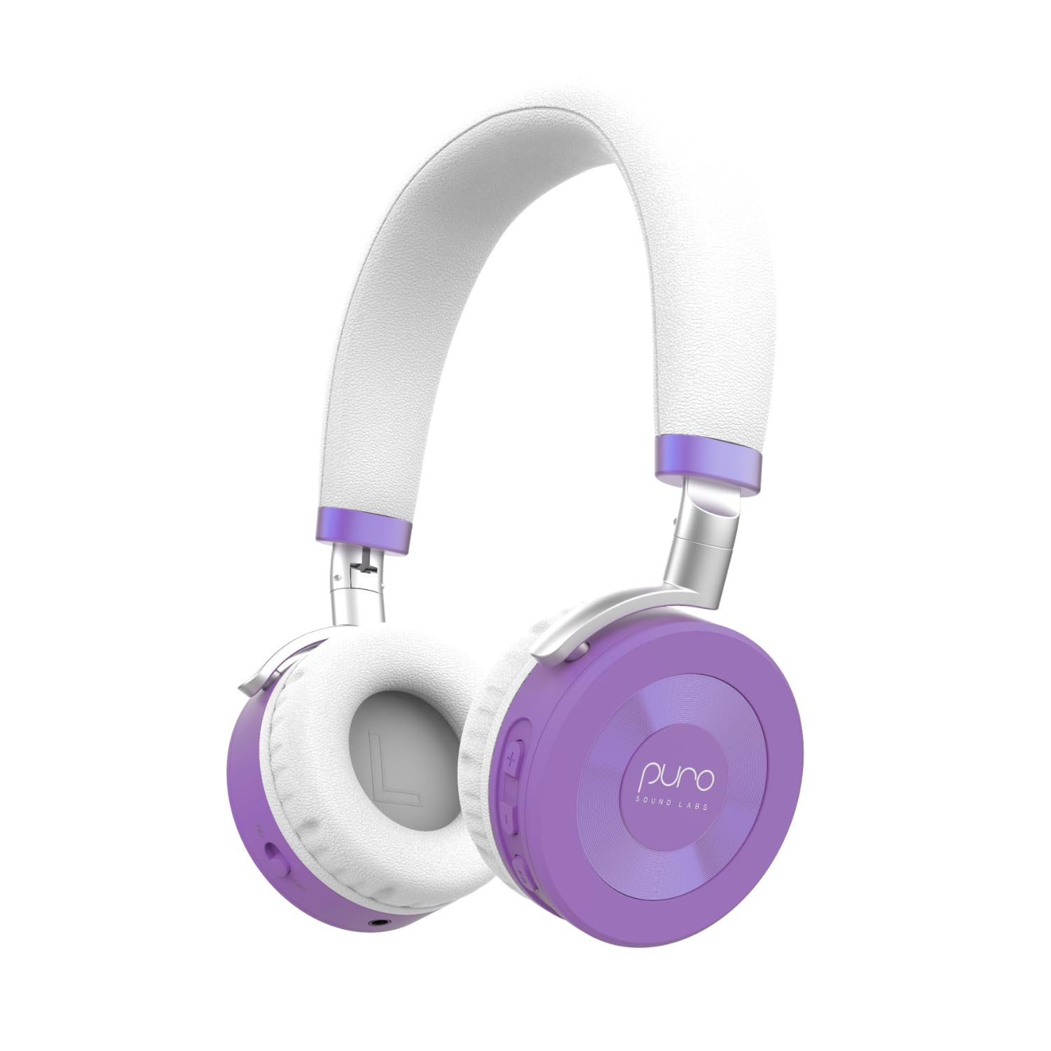 Puro Sound LabsJuniorJam Plus Volume Limiting Headphones for Kids, Foldable & Adjustable Bluetooth Headphones, 22-Hour Battery Life USB-C Charging (Purple)