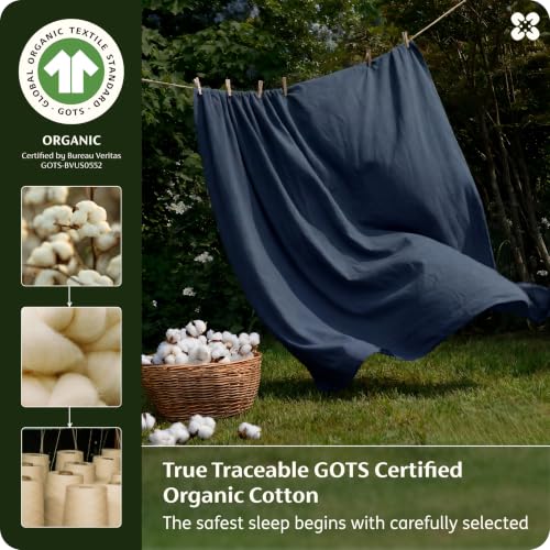 Image of Bedsure PureWoven 100% GOTS Organic Cotton Sheets, California King Size