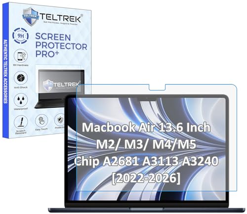 Image of Matte AntiGlare Screenguard Compatible With Laptops With Macbook Air 13.6 Inch M2 / M3 / M4 /M5 Chip A2681 A3113 A3240 [2022-2026] Fiber 9H Hardness Screen Protector Not a Tempered Glass