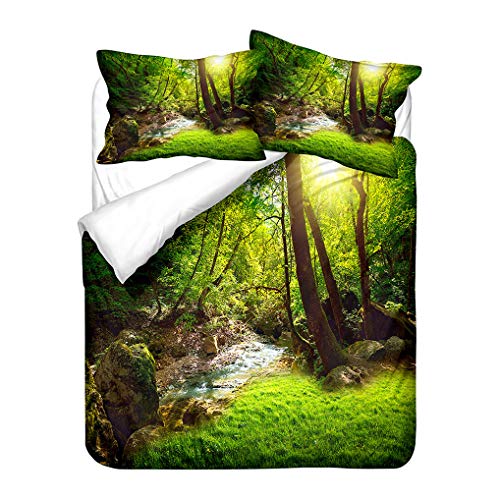 HNHDDZ Juego de Cama Verde 3D Naturaleza