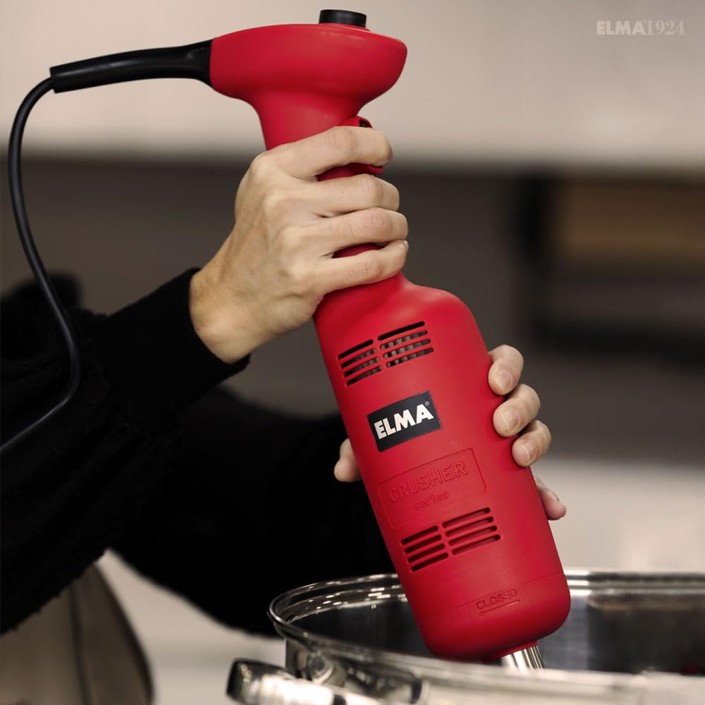 ELMA Frullatore professionale 270 W Smerigliatrice manuale | Velocità variabile 6000~20000 giri/min 220-240 V | Rosso con braccio in acciaio inossidabile da 16 cm | Diametro 79 mm