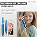 CLAWD Nail Brush for Cleaning Fingernails | Soft Bristle Portable Travel Nail Cleaner Brush for Women | Blue