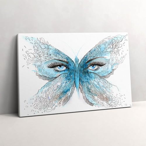 Peinture murale visage papillon Wallfluent pour masquer un mur vide et triste