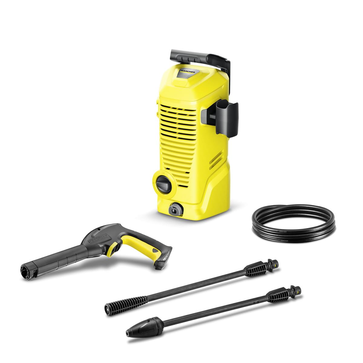 Kärcher K 2 - Idropulitrice compatta e leggera, con lancia a spruzzo singola e pistola per lo sporco, tubo da 4 m, sistema di connessione rapida