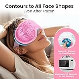 NEWGO Cooling Eye Mask for Puffy Eyes, Reusable Hot Cold Therapy Gel Cold Eye Mask for Migraine, Headache, Dark Circles, Dry Swollen Eyes, Sinus Pain-Light Pink - Image 7