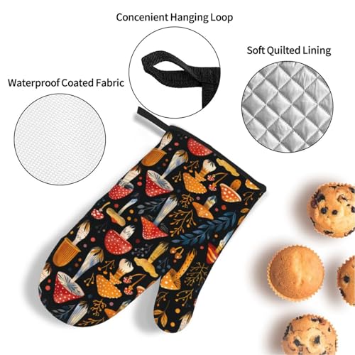 Oven-Mitts-and-Pot-Holders-Sets-of-4-Mushroom-Boho-Vintage-Kitchen-Potholder-Gloves-Heat-Resistant-Non-Slip-for-Chef-Baking-Cooking-Grilling-BBQ-Mittens Oven Mitts and Pot Holders Sets of 4 Mushroom Boho Vintage Kitchen Potholder Gloves Heat Resistant Non Slip for Chef Baking Cooking Grilling BBQ Mittens